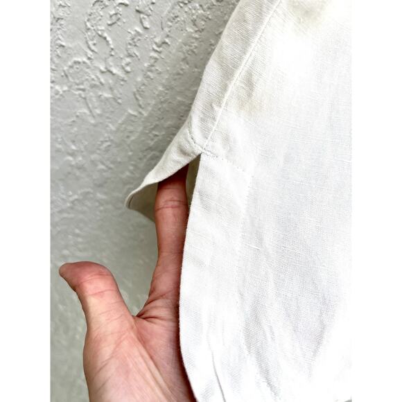 NWT Dynamite Short Sleeve Rainy Day Linen Button Down Blouse Beige Women's XS - Picture 2 of 7